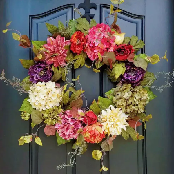 Front Door Wreaths for Summer - Colorful Year Round Wreath