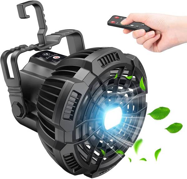 Portable Camping Lantern Fan with LED For Tent 7800mAh Rechargeable Ceiling With USB