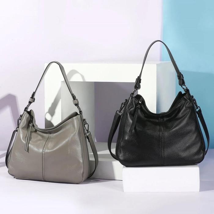 Leather Crossbody Hobo Handbag For Women