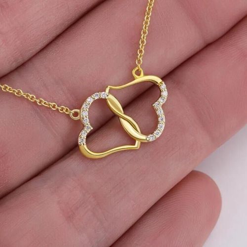 Valentine Gifts To My Soulmate- Forever & Always -18kgold With Diamonds Necklace