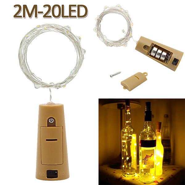 2m 20 LED Mini Bottle Stopper Lamp String Bar Decoration String Light by Veasoon