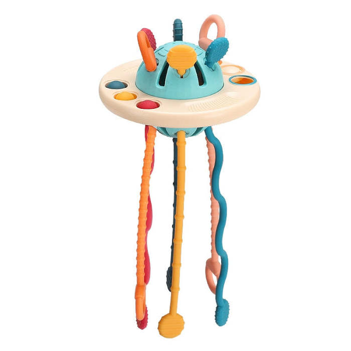 Sensory 3 in 1 Teething Developmental Pull String Toy
