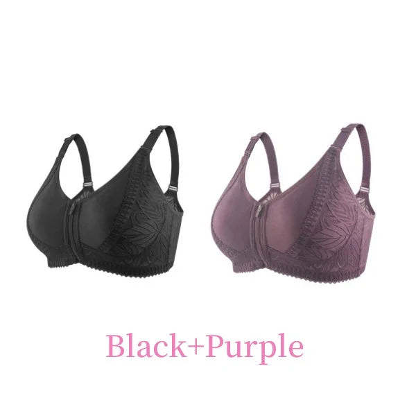 Front Zipper Full Cup Lift Bra 2PCS