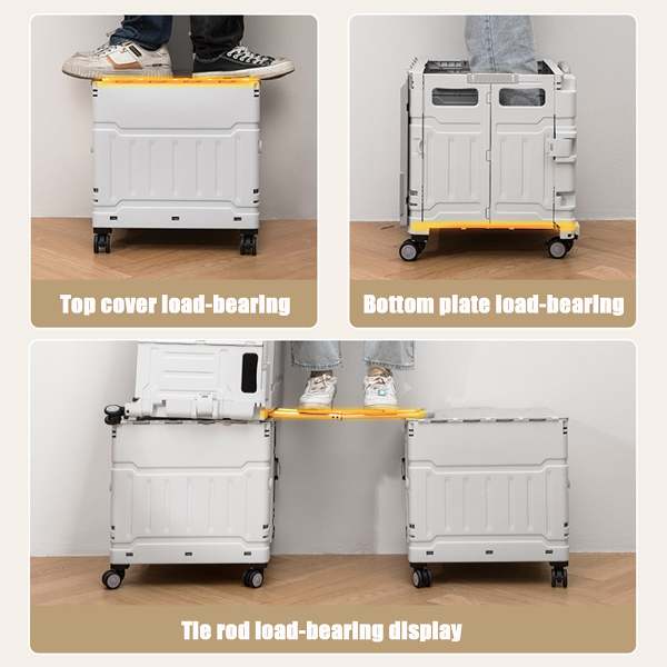 Shopping Trolley Foldable Foldable Portable Multi-Purpose Trolley Folding Trolley Suitcase with Cover Wear-Resistant Silent with 360° Rotating Wheels for Classroom Supermarket Travel Office