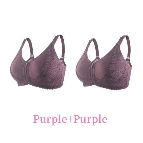 Front Zipper Full Cup Lift Bra 2PCS