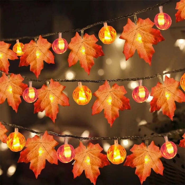 Maple Leaf String Lights Halloween Decoration