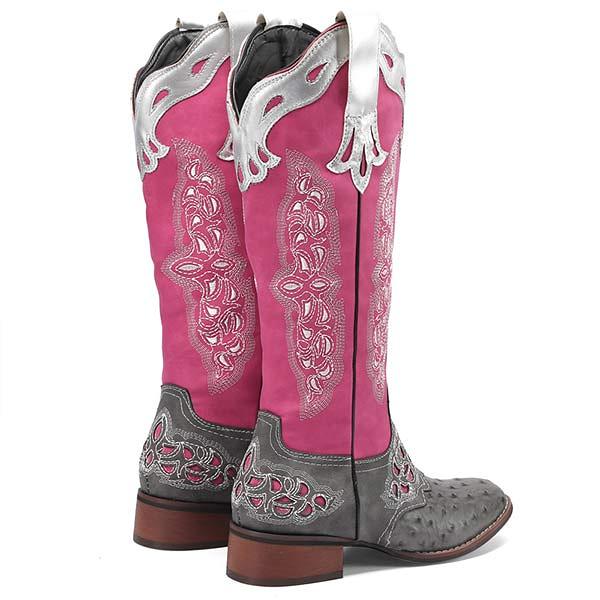 Women'S Embroidered Colorblock Rider Boots