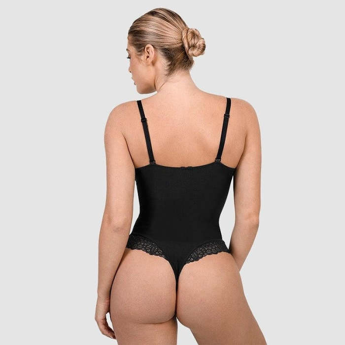 LACE DEEP-V NECK BODYSUITS