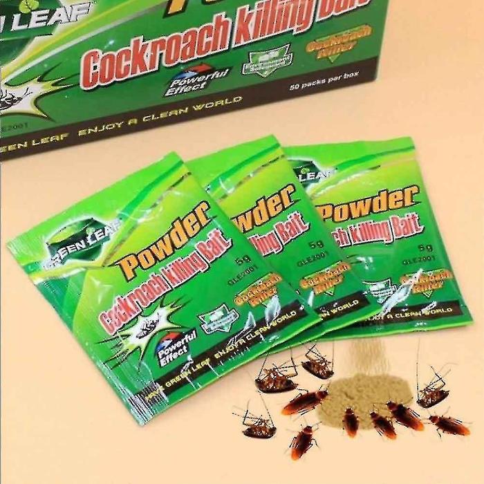 Green Leaf Powder Cockroach Killer Bait Repeller Killing Trap Pest Control - 20-50 Packs