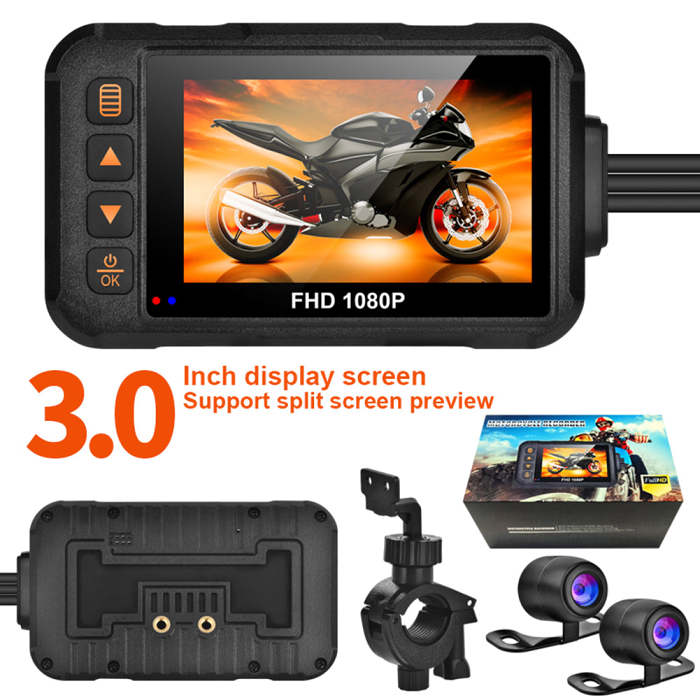 Waterproof Motorcycle Dash Cam Front And Rear