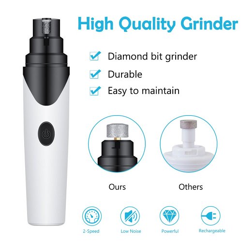 Dog Nail Trimmer - Electric NailGrinder For Dogs - Soft Pet Paws