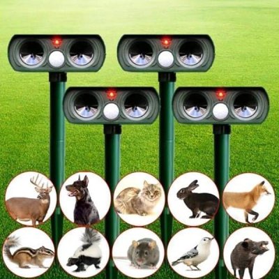 Solar Power Ultrasonic Animal Repellent Infrared Sensor Waterproof Animal Deterrent