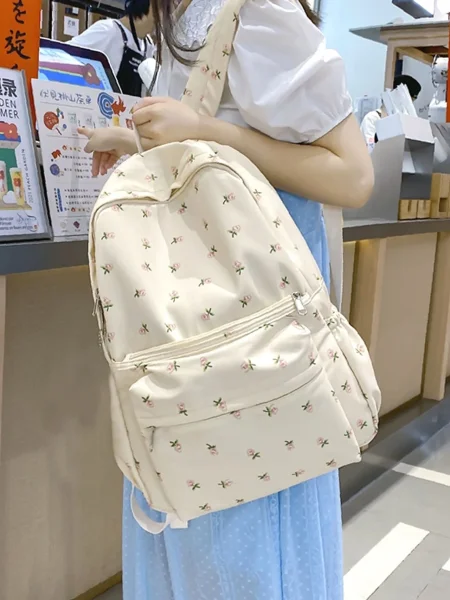 Floral Embroidery School Bag – Women Backpacks
