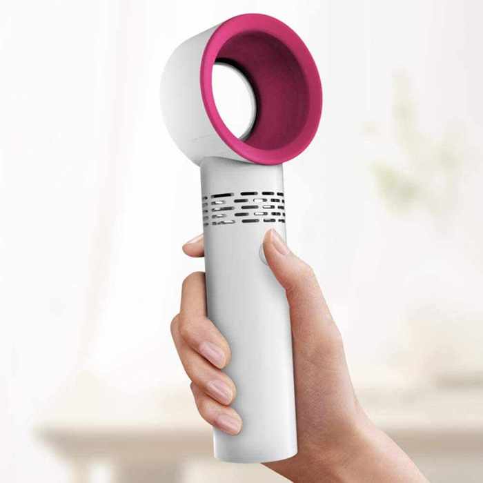 Rechargeable USB Bladeless Fan Portable Handheld Cooling Desk Mini Fan by Veasoon