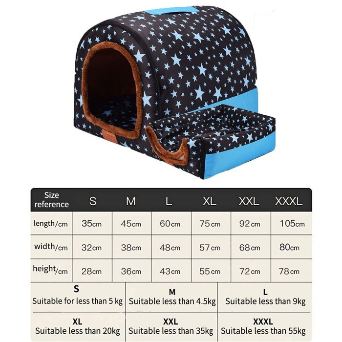 Warm Dog House Print Stars Soft Foldable Pet dogs bed For Puppy large medium Travelling Portable Kennel Mat Cat bed Pet Supplies