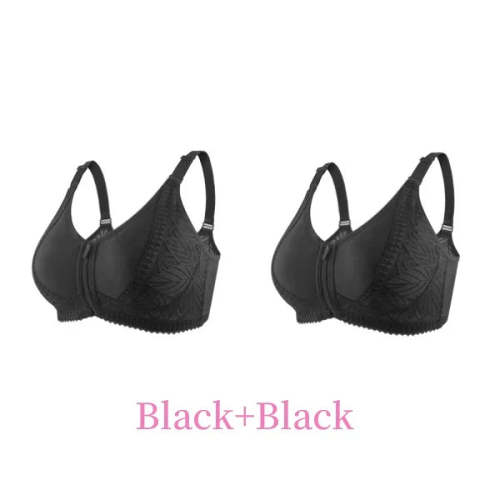 Front Zipper Full Cup Lift Bra 2PCS