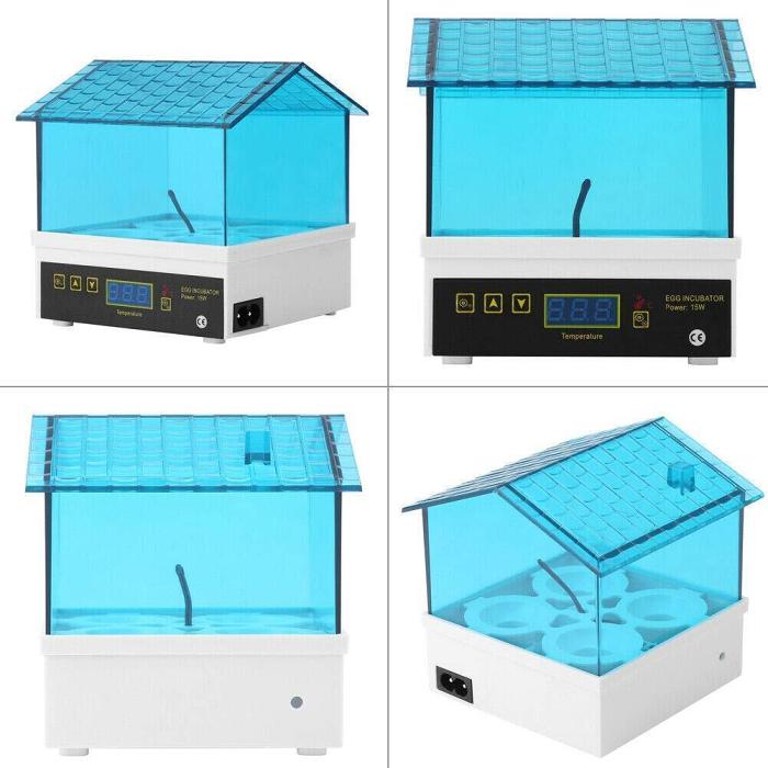 4 Eggs Fully Automatic Incubator Digital Poultry Hatcher Egg Turning LED Lamp