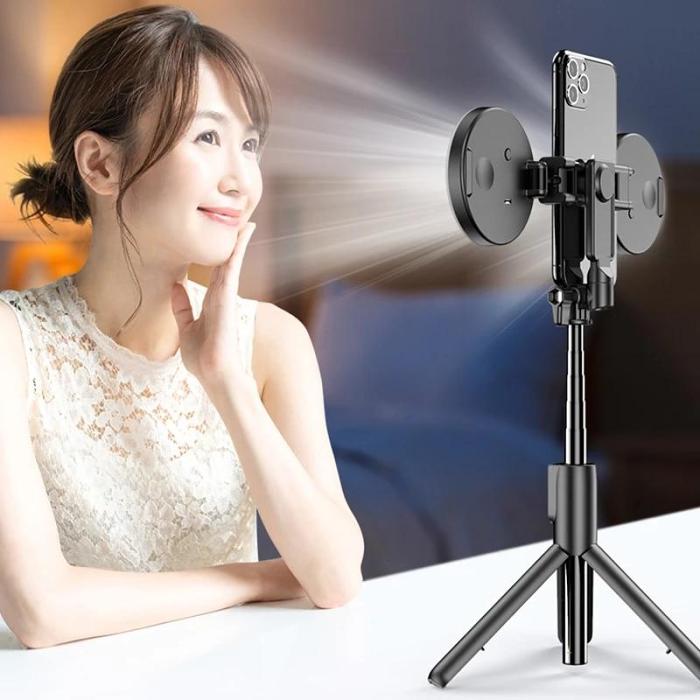 Foldable Wireless Bluetooth Tripod Selfie Stick w/ Ring Light