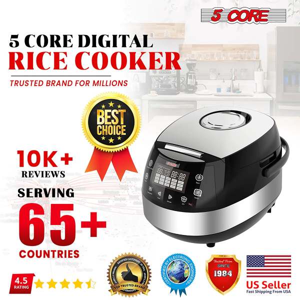 5 Core Asian Rice Cooker Electric Japanese Rice Maker w 17 Preset by Veasoon