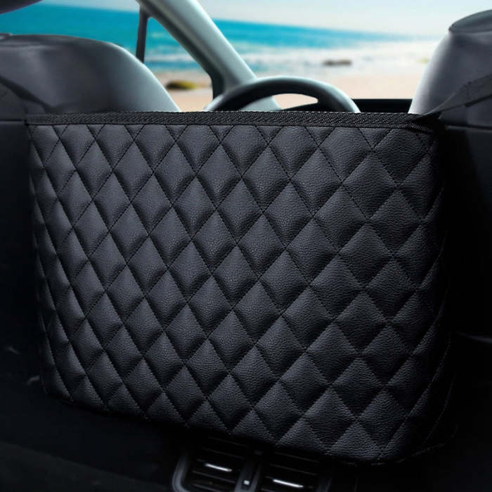 Auto PU Storage Pocket Between Front Seats Large Capacity Net Bag