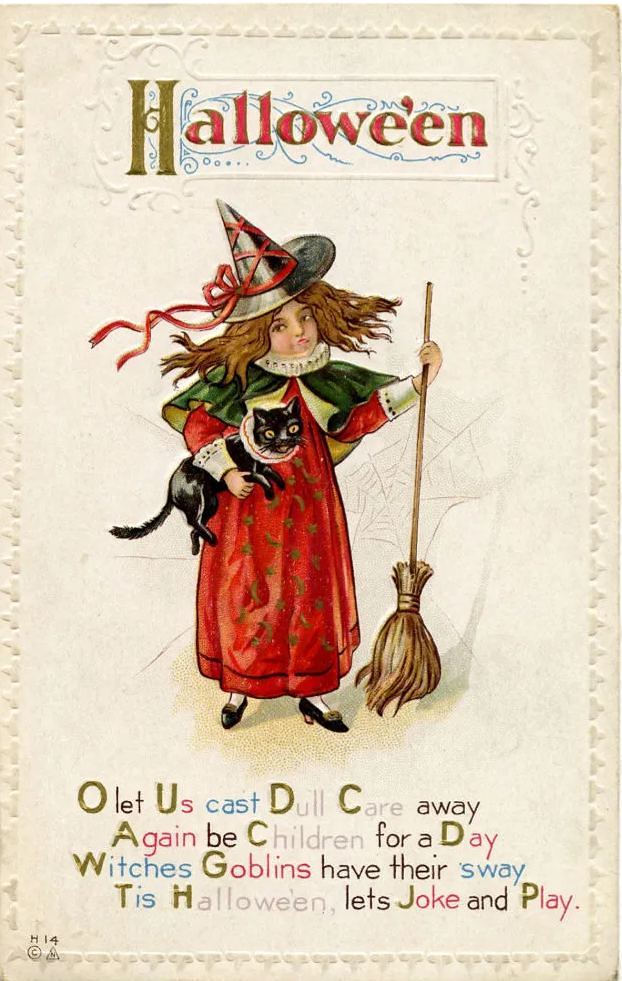 Vintage Halloween Postcard ( 24 pcs )