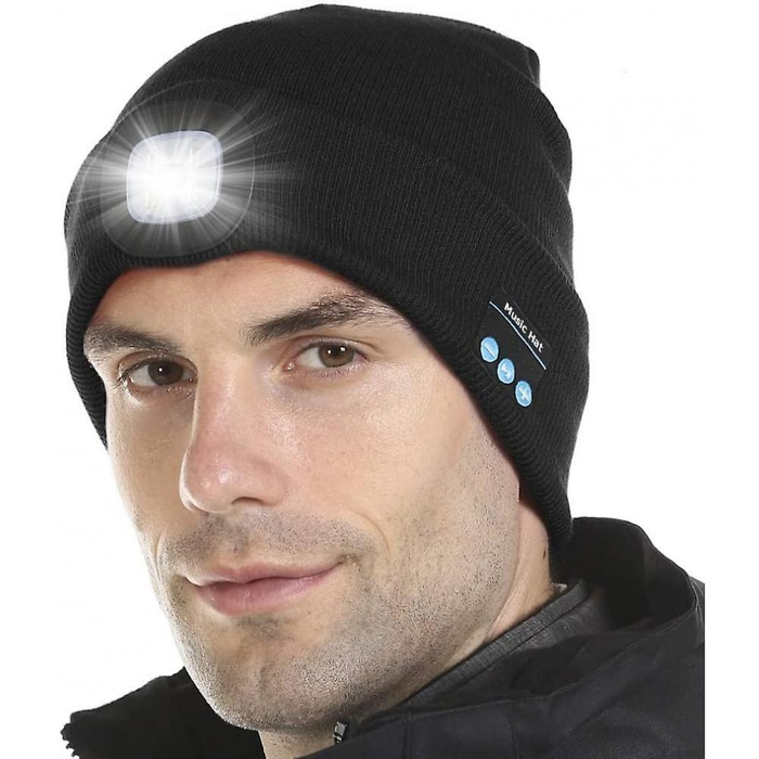 LED Bluetooth Beanie Lighted Hat Built-in Stereo Speakers & Mic