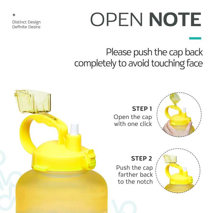 64oz Leak-Proof Water Bottle with Detachable Straw for Fitness