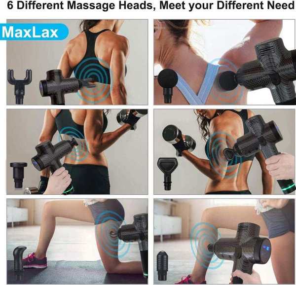 Heads Handheld Massager 30 Speeds Premium 6 Heads  Handheld Massager by Veasoon