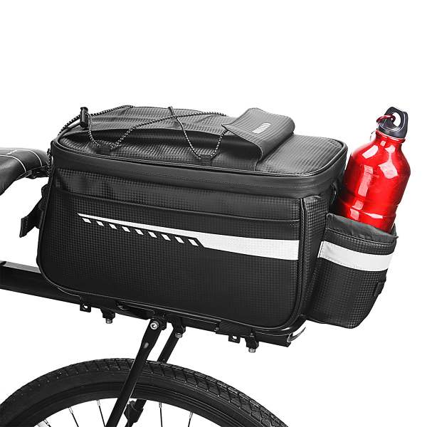 Bike Trunk Cooler Bag with Tail Light, Bicycle Rear Rack Bag with Insulated, Storage,  8L for Traveling Commuting Camping