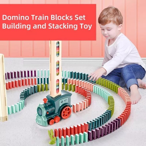Domino Train Blocks Set Building And Stacking Toy