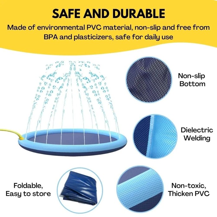 Non-Slip Splash Pad for Kids and Dogs