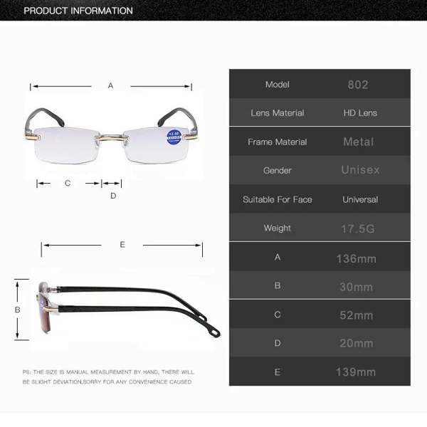 New sapphire high hardness anti-blue dual-use reading glasses