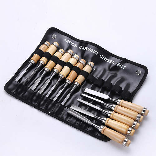 12Pcs/Set  Wood Carving Chisel, Professional Sculpture Woodworking Hand Tools