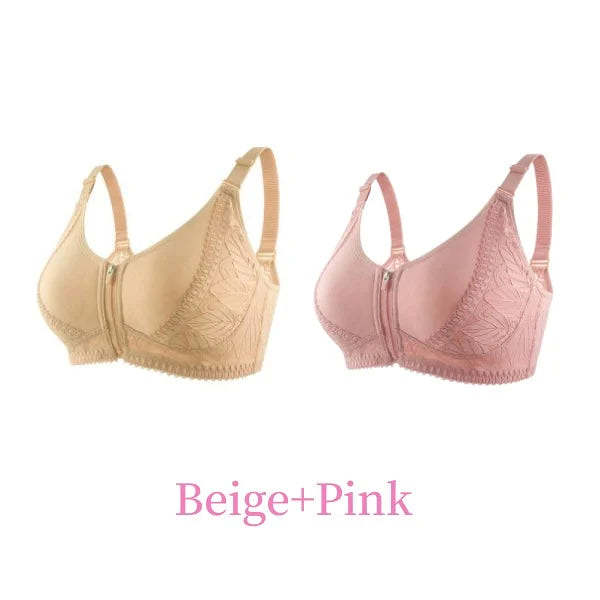 Front Zipper Full Cup Lift Bra 2PCS