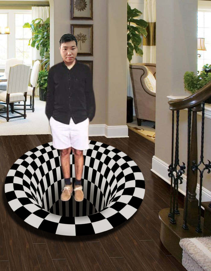 3D Vortex Illusion Rug