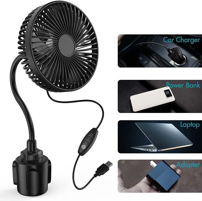 Car Cup Holder Fan