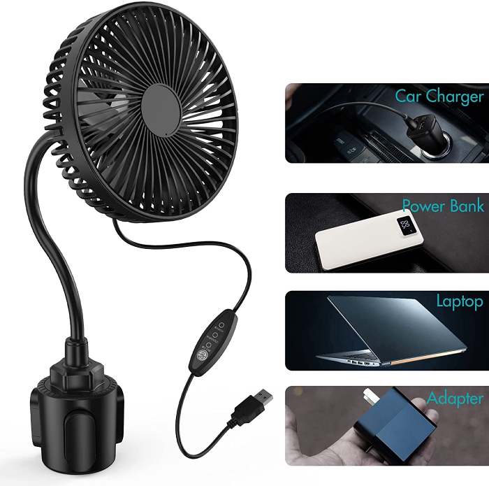 Car Cup Holder Fan