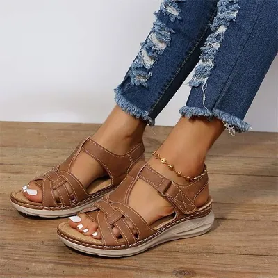 Women'S Vintage Lightweight Soft Sole Round Toe Sandals