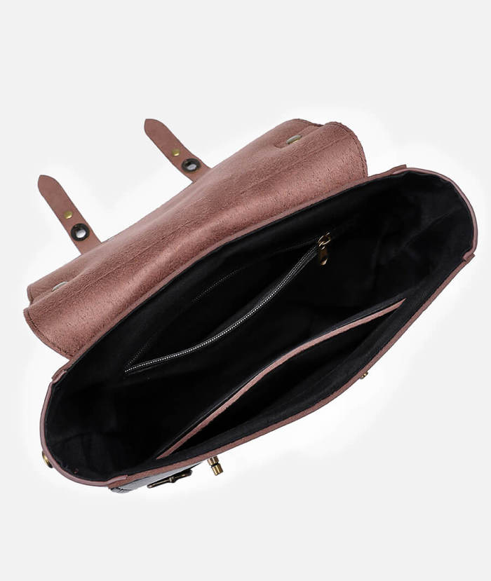 Vintage Brown Backpack With Buckle Decoration