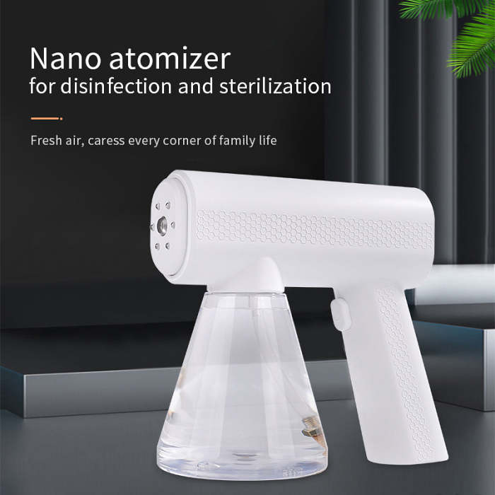 Disinfectant Fogger Machine Nano Disinfectant Sprayer with Blue Light Handheld Mist Gun