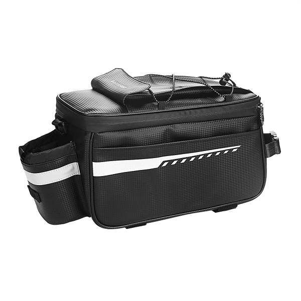 Bike Trunk Cooler Bag with Tail Light, Bicycle Rear Rack Bag with Insulated, Storage,  8L for Traveling Commuting Camping