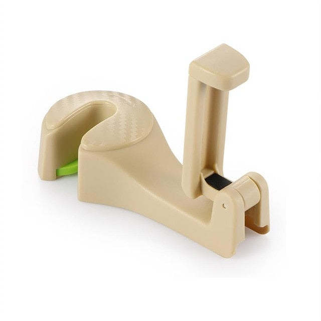 2in1 Multi-Functional Car Headrest Beige | Black Hook