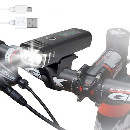 Bicycle Headlight USB Rechargeable 250 Lumen LED Bike Front Light High Bright 15 Hours Mountain Road Cycling Safety Commuter Flashlight with 4 Modes