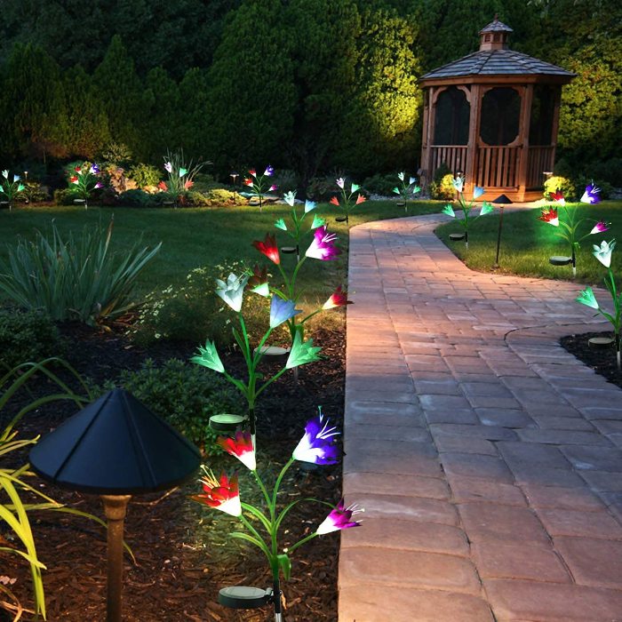 Solar Powered Handmade Artificial Lily LED Lights