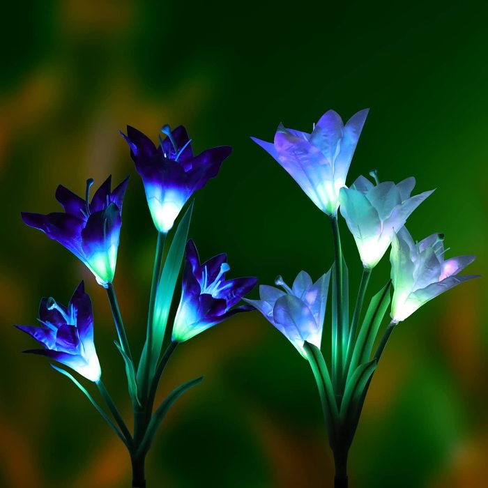 Solar Powered Handmade Artificial Lily LED Lights