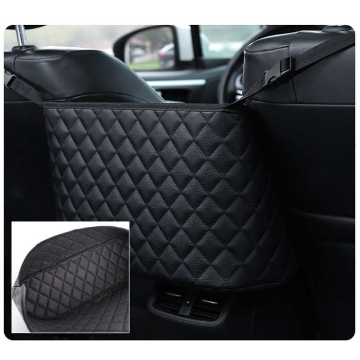 Auto PU Storage Pocket Between Front Seats Large Capacity Net Bag