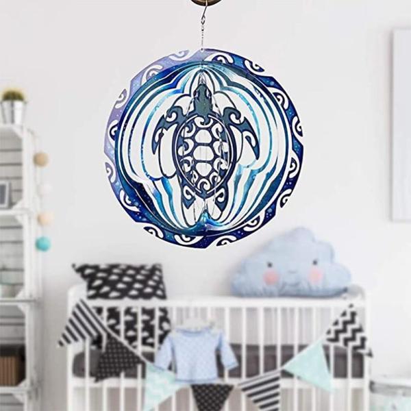 Sea Turtle Wind Spinner Outdoor Hanging Ornament
