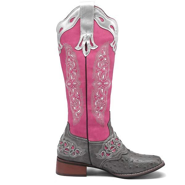 Women'S Embroidered Colorblock Rider Boots