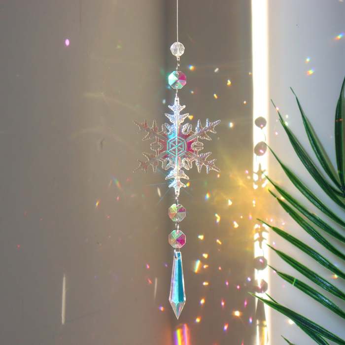 Colorful Snowflake Crystal Sun Catcher