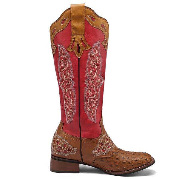 Women'S Embroidered Colorblock Rider Boots